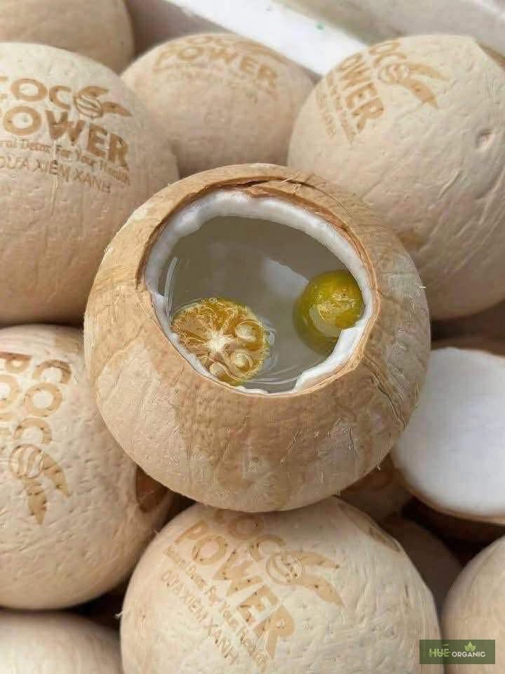 Dừa Xiêm Xanh Gọt Sẵn Coco Power Nước Ngọt Mát